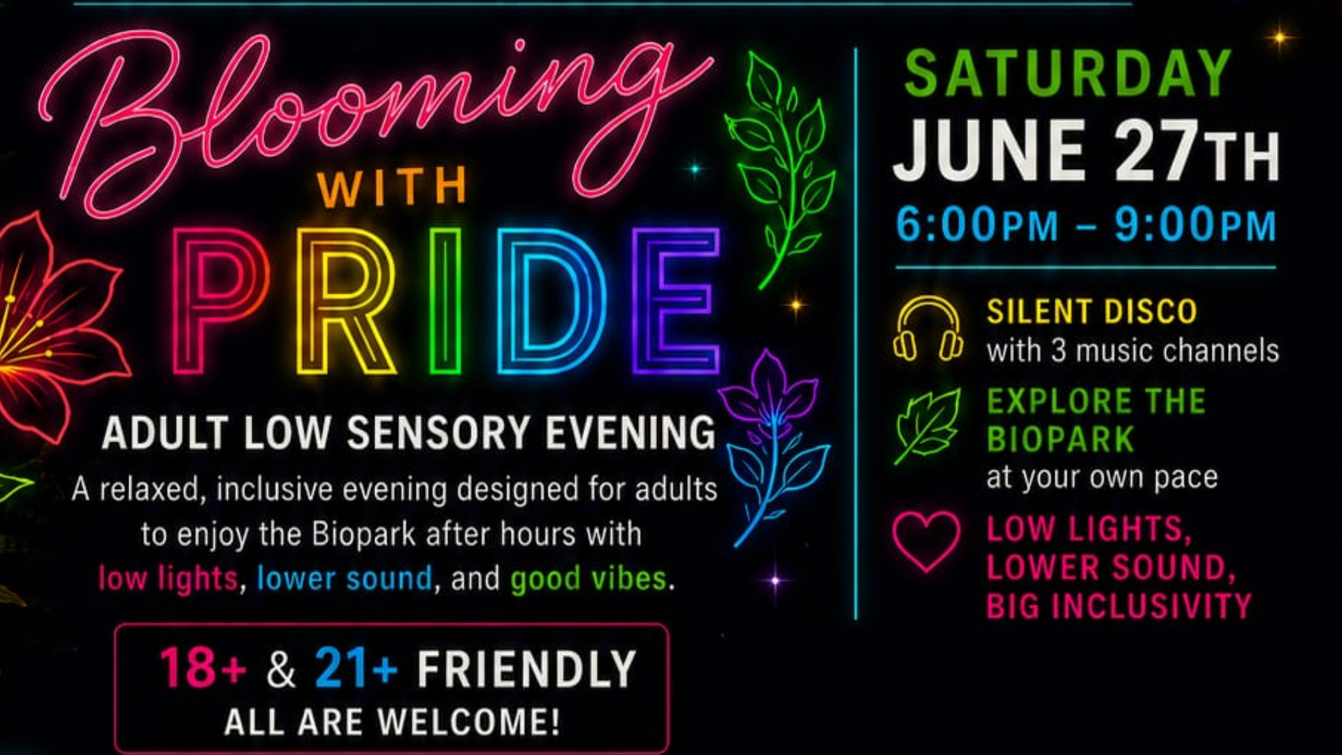 Blooming with Pride: An Adult Low-Sensory Evening at the ABQ BioPark